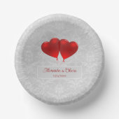 Red Heart Balloons Wedding Pappteller (Vorderseite)