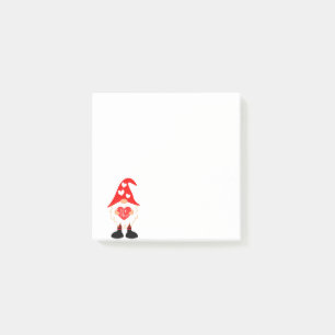 Red Heart Be Mine Valentine Gnome Post-it Klebezettel