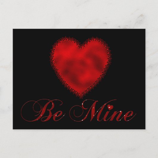 Red Heart Be Mine Valentine's Day Postkarten (Vorderseite)