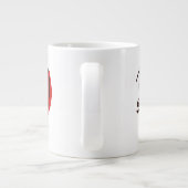 Red Heart Be My Valentine Custom Couple's White Jumbo-Tasse (Rückseite)