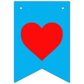 Red Heart Beat Sky Blue Wimpelkette (Zweite Fahne)