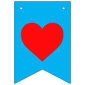 Red Heart Beat Sky Blue Wimpelkette (Dritte Fahne)