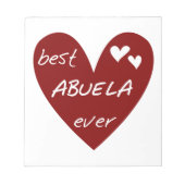 Red Heart Best Abuela Ever Geschenke Notizblock (Vorderseite)