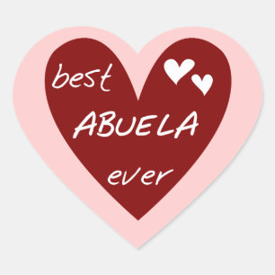 Red Heart Best Abuela Ever T - Shirt und Geschenke Herz-Aufkleber