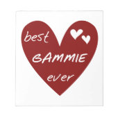Red Heart Best Gammie Ever Geschenke Notizblock (Vorderseite)