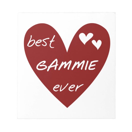 Red Heart Best Gammie Ever Geschenke Notizblock (Vorderseite)