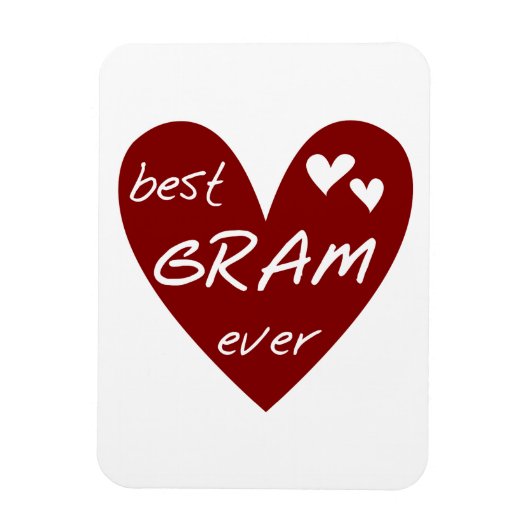 Red Heart Best Gram Ever Geschenke Magnet (Vertikal)