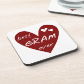 Red Heart Best Gram Ever Geschenke Untersetzer (Linke Seite)