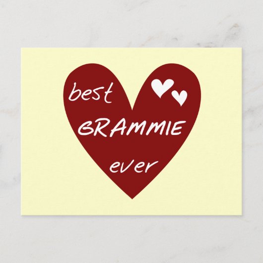 Red Heart Best Grammie Ever T - Shirt und Geschenk Postkarte (Vorderseite)