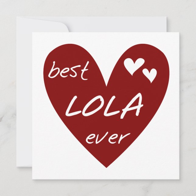 Red Heart Best Lola Ever T - Shirt und Geschenke (Vorderseite)