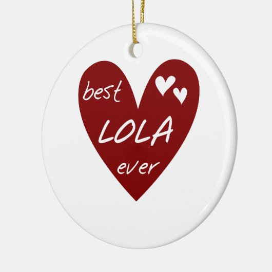 Red Heart Best Lola Ever T - Shirt und Geschenke Keramikornament (Links)