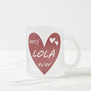 Red Heart Best Lola Ever T - Shirt und Geschenke Mattglastasse
