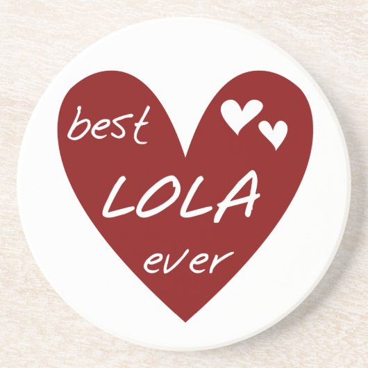 Red Heart Best Lola Ever T - Shirt und Geschenke Sandstein Untersetzer (Vorne)