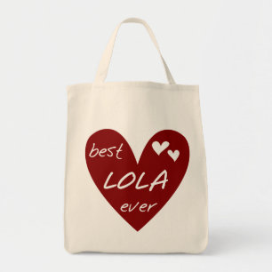 Red Heart Best Lola Ever T - Shirt und Geschenke Tragetasche