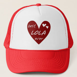 Red Heart Best Lola Ever T - Shirt und Geschenke Truckerkappe