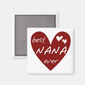 Red Heart Best Nana Ever T - Shirt und Geschenke Magnet (Vorderseite/Rückseite)