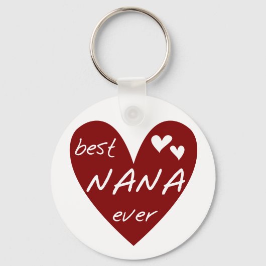 Red Heart Best Nana Ever T - Shirt und Geschenke Schlüsselanhänger (Vorderseite)