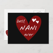 Red Heart Best Nani Ever T - Shirt und GIfts Postkarte (Vorne/Hinten)