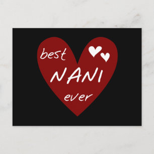 Red Heart Best Nani Ever T - Shirt und GIfts Postkarte