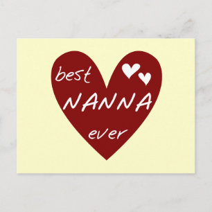 Red Heart Best Nanna Ever T - Shirt und Geschenke Postkarte