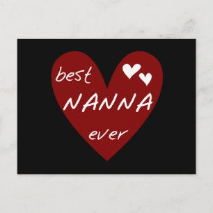 Red Heart Best Nanna Ever T - Shirt und Geschenke Postkarte
