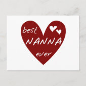Red Heart Best Nanna Ever T - Shirt und Geschenke Postkarte (Vorderseite)