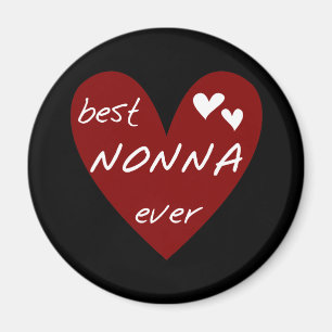 Red Heart Best Nonna Ever T - Shirt Geschenke Magnet