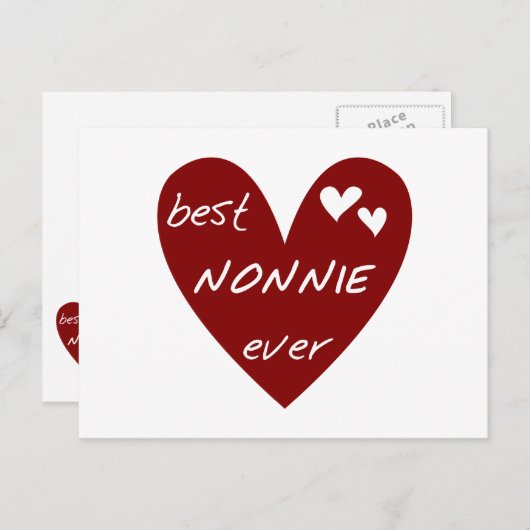 Red Heart Best Nonnie Ever T - Shirt und Geschenke Postkarte (Vorne/Hinten)