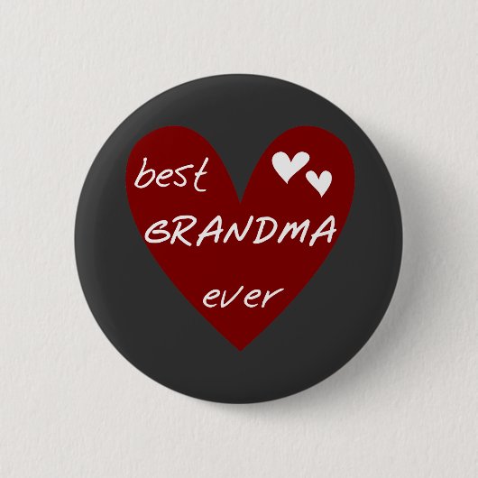 Red Heart Best Oma Ever T - Shirt Geschenke Button (Vorderseite)
