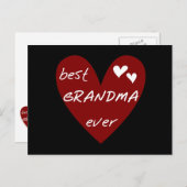 Red Heart Best Oma Ever T - Shirt Geschenke Postkarte (Vorne/Hinten)