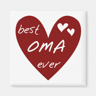 Red Heart Best Oma Ever T - Shirt und Geschenke Magnet