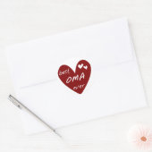 Red Heart Best Oma Ever T - Shirt und Geschenke Runder Aufkleber (Umschlag)