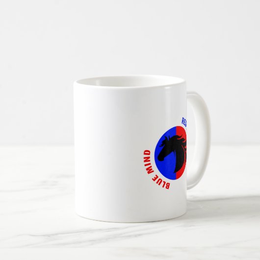 Red Heart Blue Mind Coffee Mug Kaffeetasse (VorderseiteRechts)