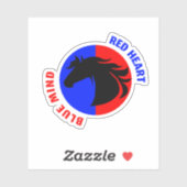 Red Heart Blue Mind Custom Vinyl Sticker (Blatt)