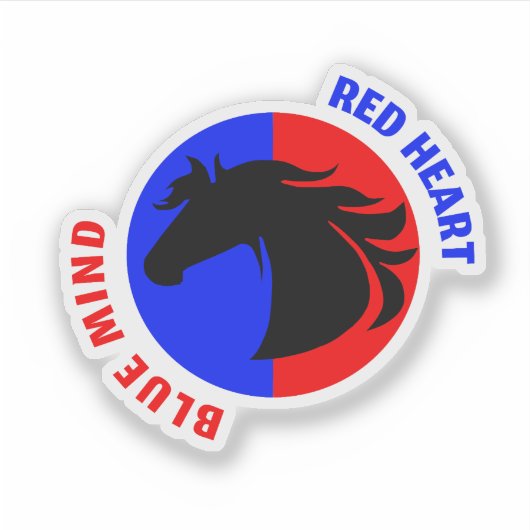 Red Heart Blue Mind Custom Vinyl Sticker (Vorderseite)