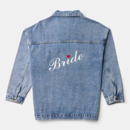 Red Heart Bride Bridal Wedding Junggeselinnen-Absc Jeansjacke (Rückseite)