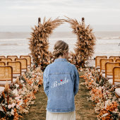 Red Heart Bride Bridal Wedding Junggeselinnen-Absc Jeansjacke