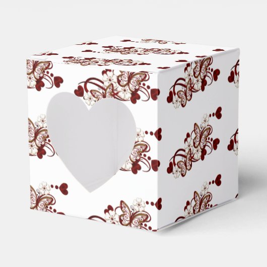 Red Heart Butterfells Pattern Herz-Gefälligkeit Bo Geschenkschachtel (Vorderseite)