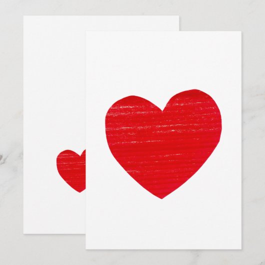 Red Heart Card Einladung (Vorne/Hinten)