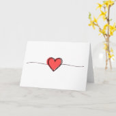 Red Heart Card Karte (Gelbe Blume)