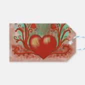 Red Heart Champagne Label Geschenkanhänger (Vorderseite (Horizontal))