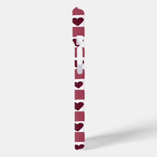 Red Heart Checkerboard Pattern Case-Mate iPhone Hülle (Rückseite / Links)