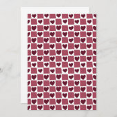 Red Heart Checkerboard Pattern Einladung (Vorne/Hinten)