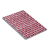 Red Heart Checkerboard Pattern Notizblock (Rechte Seite)
