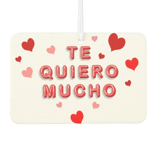 Red Heart Confetti Te Quiero Mucho 3d Letters Autolufterfrischer (Vorderseite)