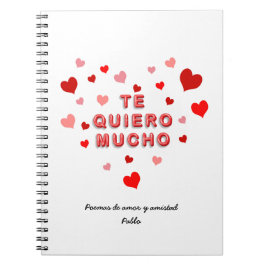 Red Heart Confetti Te Quiero Mucho 3d Letters Notizblock