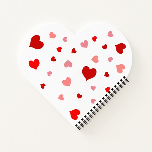 Red Heart Confetti Te Quiero Mucho 3d Letters Notizblock (Rückseite)