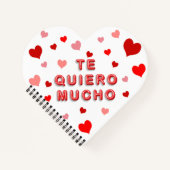 Red Heart Confetti Te Quiero Mucho 3d Letters Notizblock (Vorderseite)