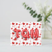 Red Heart Confetti TQM 3D Briefe Postkarte (Stehend Vorderseite)