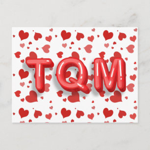 Red Heart Confetti TQM 3D Briefe Postkarte